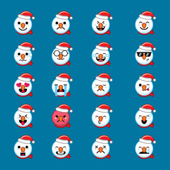 Emoticons set of Graphic - snowmans