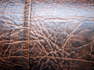 Polonne / Ukraine - 31 August 2018: close up leathers texture of Sofa