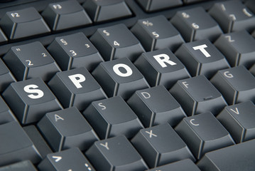 Schriftzug Sport auf der Tastatur hervorgehoben