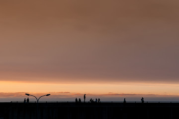 sunset on the northern Spanish coast in summer
