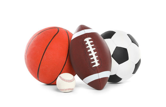 Different sport balls on white background © New Africa