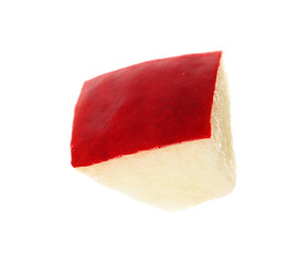 Slice of fresh apple on white background