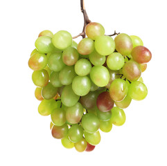 Bunch of fresh ripe juicy grapes on white background