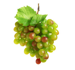 Bunch of fresh ripe juicy grapes on white background