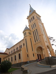 St Nicholas of Bari Cathedral is a Roman Catholic  Church in Dalat City,the Central Highlands of Vietnam in 2012. 5th December.