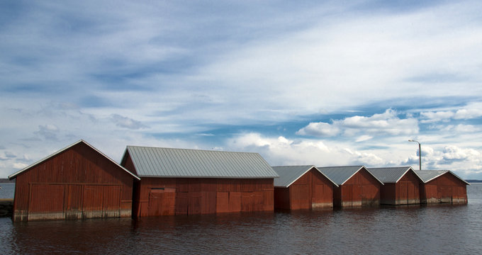 Hangars à bateaux à Kerimäki, Savonie, Finlande