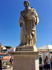 St Vincent statue, Miradouro Portas do Sol, Lisbon, Portugal