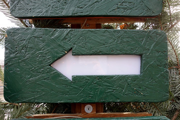 Arrow pointing to the left on a banner signal