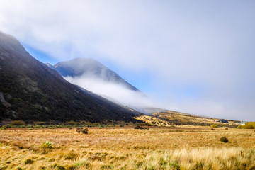 Obraz premium Mountain fields landscape in New Zealand