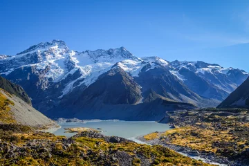 Foto auf Acrylglas Aoraki/Mount Cook Glacial lake in Hooker Valley Track, Mount Cook, New Zealand