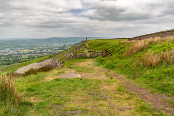 View from Wainman's Pinnacle near Cowling, North Yorkshire, England, UK
