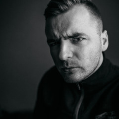 portrait of angry young man