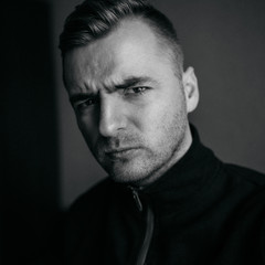 portrait of daring young man