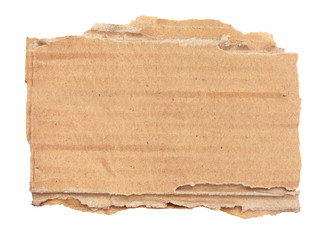 Morceau de carton ondulé déchiré