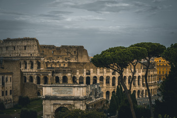 Obraz premium Ancient Rome in Italy, Colloseum and Roman forum