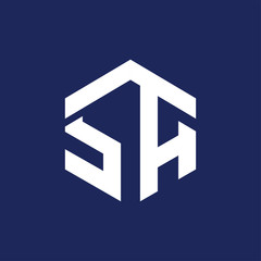 SA Initial letter hexagonal logo vector