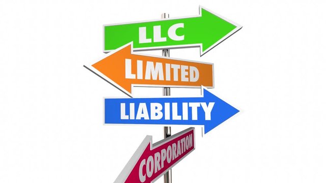 LLC Limited Liability Corporation Business Model Arrow Signs 3d Animation