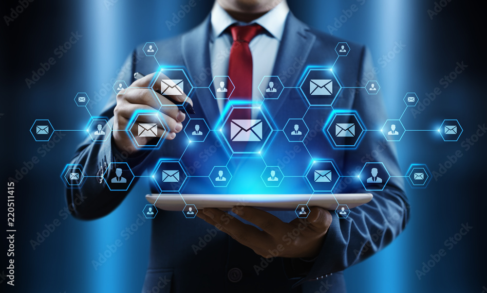 Sticker message email mail communication online chat business internet technology network concept