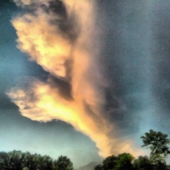 Oil painting. Art print for wall decor. Acrylic artwork. Big size poster. Watercolor drawing. Modern style fine art. Beautiful sky. Large rain cloud. Wonderful sunset. Art for sale.