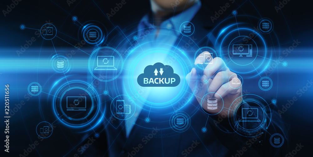 Wall mural backup storage data internet technology business concept