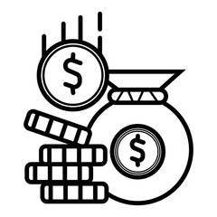 Coins, money line icon