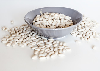 White bean on cup isolated on a white background