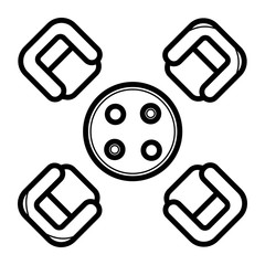 Coffee table icon vector