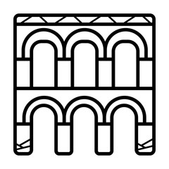Fototapeta premium Segovia aqueduct icon vector