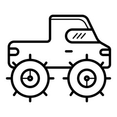 bigfoot car field outline icon