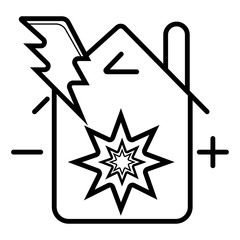 Lightning under house icon vector