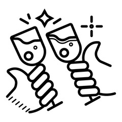 Glasses with water icon vector