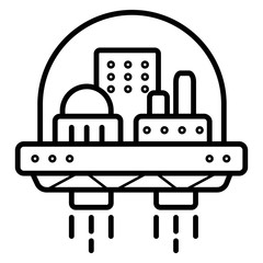 Obraz premium Business center icon, city vector