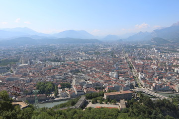 Point de vue de Grenoble depuis la Bastille