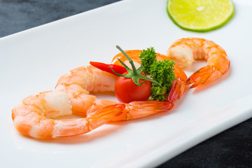 Boiled shrimp.