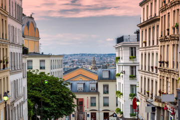 City skyline view as seen from montmartre paris, france