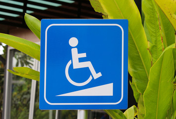 wheelchair walkway symbol or wheelchair slope symbol.