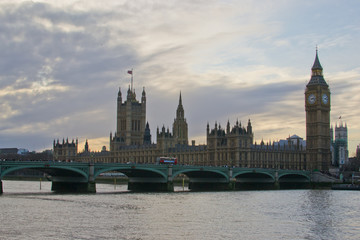 Fototapeta na wymiar Big Ben, Westminster bridge and Houses of parliament, London, UK