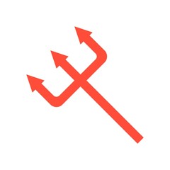 devil trident, Halloween related icon, flat design