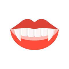 vampire teeth, Halloween related icon, flat design
