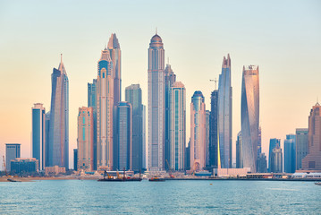 Naklejka na ściany i meble Dubai marina skyline in United Arab Emirates