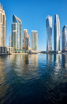 Dubai marina skyline in United Arab Emirates