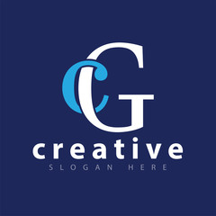 CG Initial letter logo icon vector