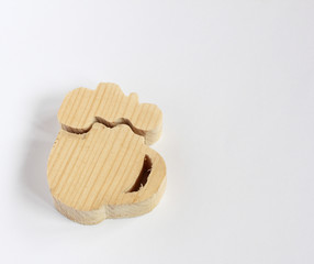 rough beer mug, handmade souvenir of wood, side view