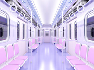 Obraz premium train cartoon interior