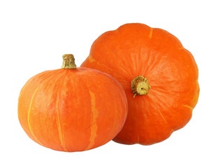 Two orange pumpkins