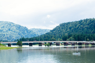 Fototapeta premium bridge and boat