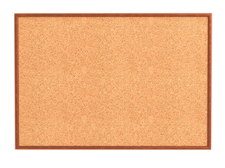 Empty cork board (noticeboard) isolated on white. Mockup template - 3D rendering