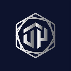 U Y Initial letter hexagonal logo vector
