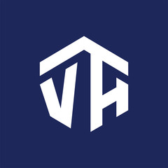 VA Initial letter hexagonal logo vector