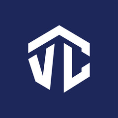 V C Initial letter hexagonal logo vector